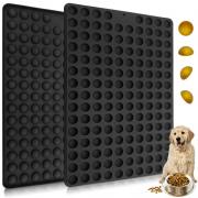 Mini Round Silicone Dog Treat Molds Non-Stick Chocolate Gummy Semi Sphere Mold for Baking, Cookies, Melts, Biscuits, Jelly, Fondant 296 Cavity 2 Pack Black